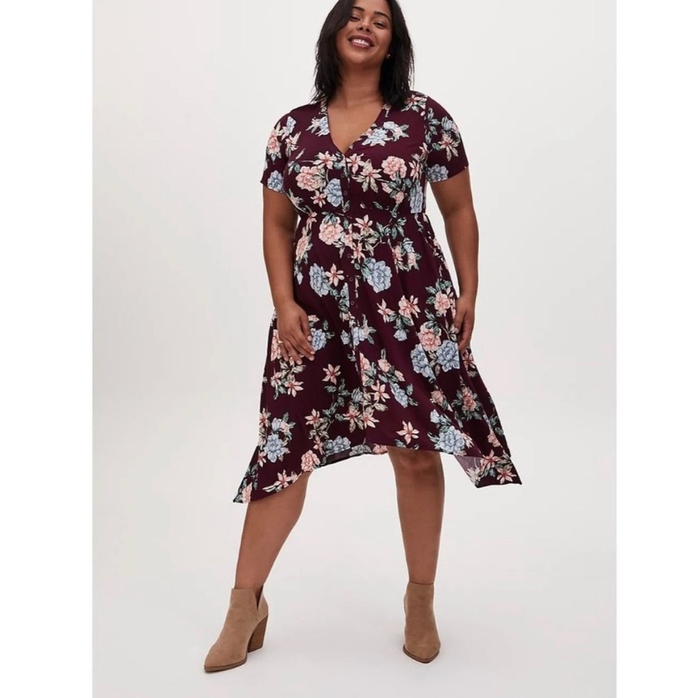 Torrid Floral Midi Dress Sz 2